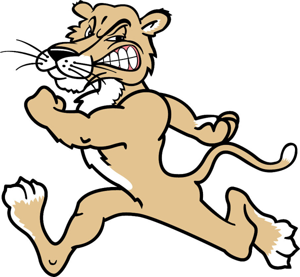 Mountain Lion team mascot full color vinyl sports sticker. Customize on line. Mountain Lion 2